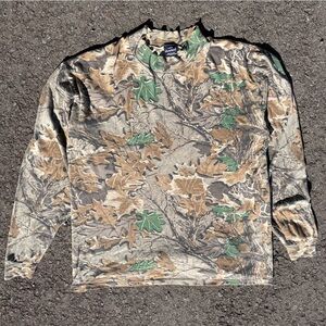 80s Tree Camouflage Vintage Long Sleeve Shirt Made in USA Men’s Large